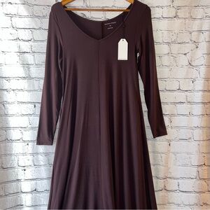 Universal Standard NWT Long Sleeve High/Low Knit Maxi Dress Chocolate Brown XS